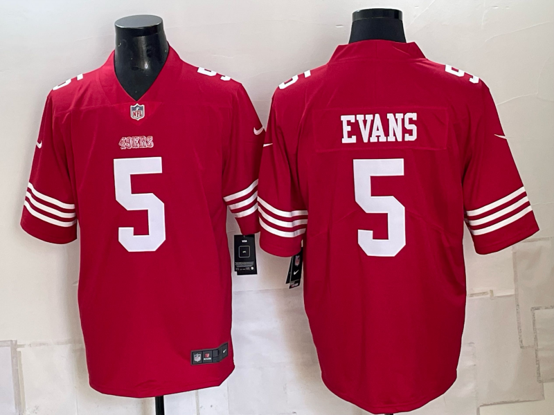 Men 2026 Nike San Francisco 49ers #5 Evans Red NFL Jersey 1023002->san francisco 49ers->NFL Jersey